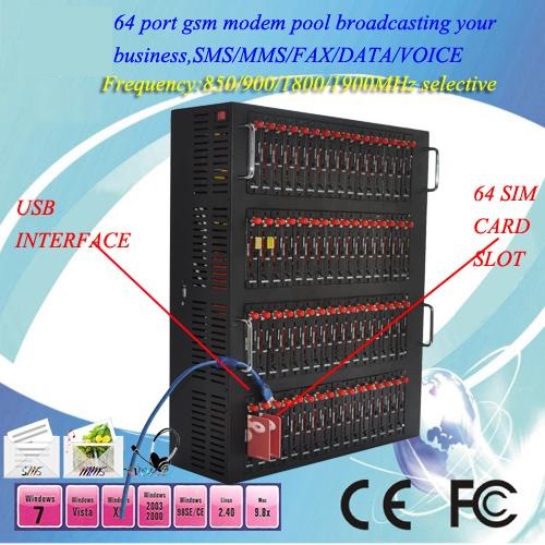 PCI 64 ports GSM modem pool